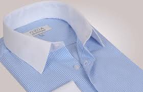 109€ les 3 chemises au choix. Chemise Homme A Rayures Bleu Ciel Col Et Poignets Blancs Chemise Cintree Chemise Homme Ozoa Chemises