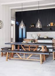 It would basically be two bench seats which could each seat two people. Chilson Cement Fibre Dining Table And Bench Seat Set Large Allissias Attic Large Dining Table Table And Bench Set Dining Table With Bench