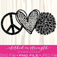 Peace Love Cheer Svg File Football Mom Download Competition Etsy In 2020 Peace And Love Etsy Printables Svg