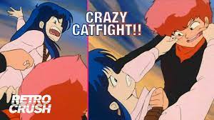 Hilarious cat fight!! The girls just can't stop slapping each other's faces  | Dirty Pair (1985) - YouTube