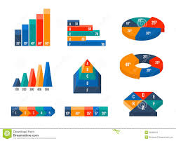 Charts Diagrams And Graphs In Modern Isometric 3d Stock