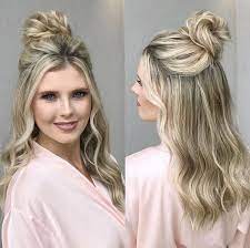 Bridesmaid Half Up Bridesmaid Hair Half Up Top Knot Hairstyles Half Up Hair