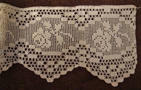 7 Filet Crochet Edging Lace Rose Stem With Scallop Finish Crochet Edging Filet Crochet Crochet Lace Edging
