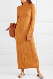 Clementine Ribbed Merino Wool Turtleneck Maxi Dress