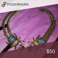 Betsey Johnson Gold Spider Necklace Betsey Johnson Jewelry Betsey Johnson Womens Jewelry Necklace