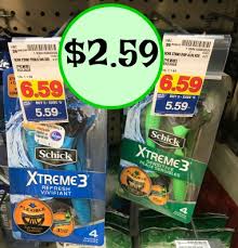 Featuring three flexible, pivoting blades, the schick xtreme3 fitstyle refresh razor for men provides a close, smooth shave to keep skin looking its best. Schick Xtreme 3 Disposable Razors Just 2 59 Per Pack With Mega Savings Coupon