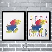 Special Edition Kansas Jayhawk Art Print University Of Etsy Jayhawk Art Rock Chalk Rock Chalk Jayhawk