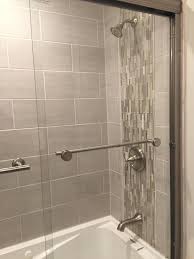 Waterfall Effect With Tile In The Bathroom Glass Tile Shower Bathroom Makeover Shower Tile
