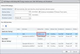 Edit Virtual Machine Startup And Shutdown Settings