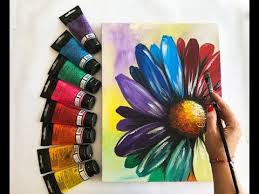 Flower colorful colorful flower flowers color flora spring beautiful garden bloom. Flower Painting For Beginners Colorful Flower Demonstration Acrylic Painting On Canvas Youtube