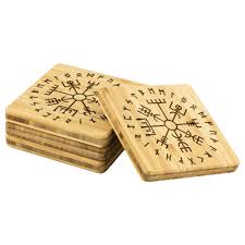 The elder eddas of saemund sigfusson. Norse Vegvisir Elder Futhark Runes Bamboo Coaster 4piece Set Blue Pagan