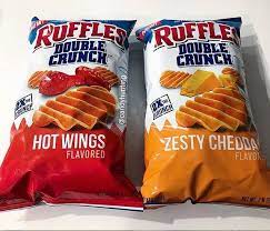 New Ruffles Double Crunch Chips Are Starting To Hit Shelves The Two Intro Flavors Are Hot Wings And Zesty Cheddar Snack Trap Packaging Snack Chips
