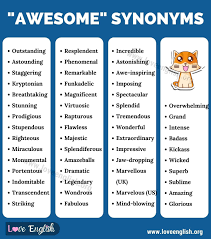 Awesome Synonym 50 Best Synonyms For Awesome Love English In 2020 Synonyms For Awesome Synonym Screenwriting