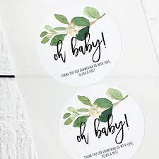 Botanical Greenery Favor Labels Baby Shower Favor Stickers Etsy In 2021 Baby Shower Favor Stickers Baby Boy Shower Favors Baby Shower Labels