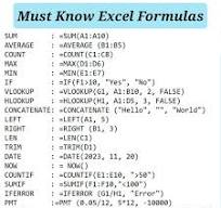Must Know Excel Formulas . . . . . . . . . . Follow ...