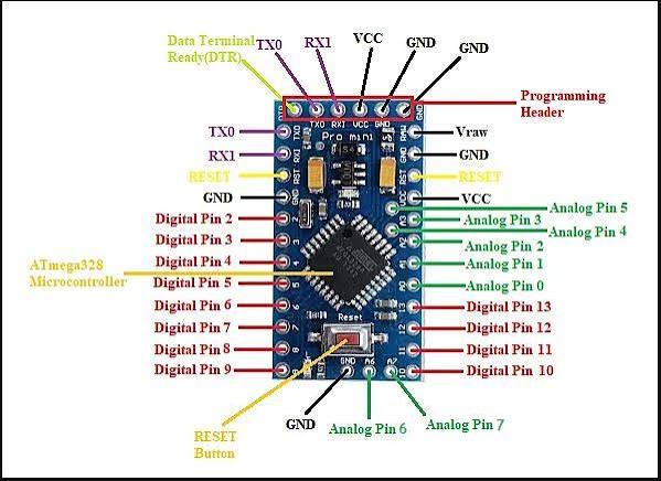 Buy Arduino Pro Mini ATMEGA328P 5V/16M Blue – Standard Version Online in Egypt – 240.00 EGP | Micro Ohm Electronics
