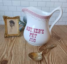 Red Transferware Pitcher