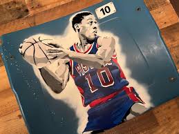 Finished up a Dennis Rodman commission this past week. Can't wait to see it  signed. Another one I wish I could have kept #ryanfors #stencil #painting  #detroit #pistons #dennisrodman #nba #hoarder #copycats #