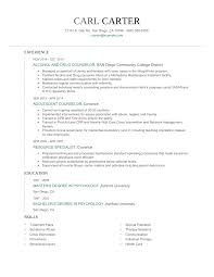 alcohol and drug counselor resume
