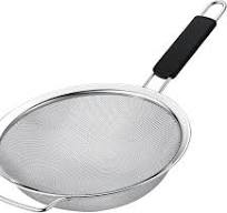 Kafoor 9" Large Fine Mesh Strainer with Thermo Plastic Rubber Handle -  Sieve Fine Mesh Stainless Steel - Ideal to Strain Pasta, Quinoa and Rice.
