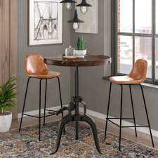 Grigor Adjustable Pub Dining Table Breakfast Bar Table Rustic Pub Table Pub Table