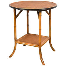 Bamboo And Rattan Round Side Table Side Table Round Side Table Side Tables For Sale