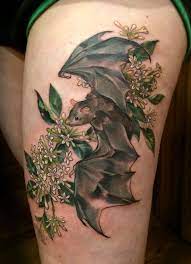 Theashcan A Little Thigh Battoo With Some Night Halloween Tattoos Bat Tattoo Tattoos