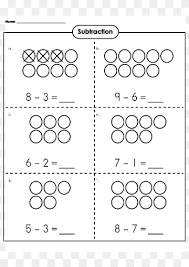 Subtracting with multiples of 10 worksheets math word problem worksheets number line subtraction worksheets fact family worksheets this subtraction worksheets generator has option for with and without regrouping. Subtraction Worksheet Kindergarten First Grade Learning Mathematics Angle Text Reading Png Pngwing