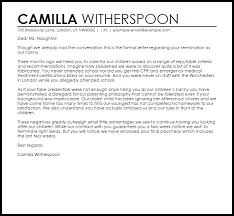 A cover letter serves as a formal introduction to your resume, and allows you to expand on various aspects of your work history. Nanny Termination Letter Example Letter Samples Templates