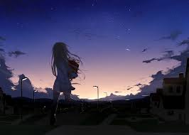 Hand painted aesthetic starry night hill confucius light. Night Sky Anime Girl 2240x1600 Download Hd Wallpaper Wallpapertip