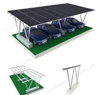 Aluminum solar carport frame, concrete foundation, SPC-CPA-V3-W