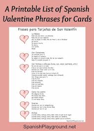 Spanish Valentine Phrases For Cards Spanish Playground Valentine Phrases Learning Spanish Spanish Language Learning