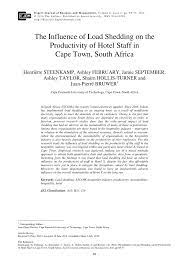 Eskom expects several generation units to return to service during the next few days which will help to ease the supply constraints, eskom said. Pdf The Influence Of Load Shedding On The Productivity Of Hotel Staff In Cape Town South Africa