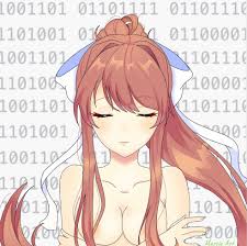 Marsie on X: This is how monika would become aware. In a liminal space  surrounded by code, in a vulnerable and pure form. The epiphany allows her  to become semi-real, shes naked
