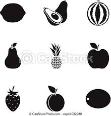 Use these free images for your websites, art projects, reports, and powerpoint presentations! Fruits Set Icons In Black Style Big Collection Of Fruits Vector Symbol Stock Illustration Fruits Set Icons In Black Style Canstock
