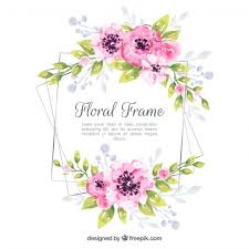 Download Floral Frame In Watercolor Style For Free Floral Watercolor Background Free Wedding Printables Wedding Frames