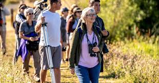 Birding brigade brandishes binoculars