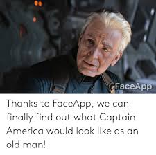Faceapp Thanks To Faceapp We Can Finally Find Out What Captain America Would Look Like As An Old Man America Meme On Me Me