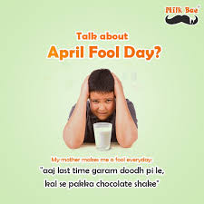 Happy April Fool Day People April Fools Day Milk Cow Chocolate Shake