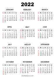 The template uses a light blue highlight, making it easy to spot the months in a year. 2022 Calendar With Holidays Printable Free White Sunday Start Matildastory Com