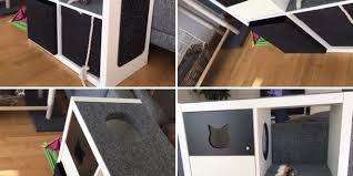 Von Ikea Regal Kallax Fertigte Ein Kletterbaum Fur Die Katze Source By Br0ska Ikea Kallax Shelves