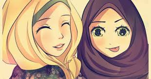 Kamu bisa membuatnya dari scarf dengan motif yang cocok dengan karakter sahabatmu. 12 Kartun Persahabatan Muslimah Anak Cemerlang
