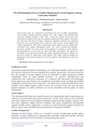 A copy the research instruments which i intend using in my researchshould you require any further information, please do not hesitate to contact me or my supervisor. Pdf The Relationship Between Conflict Management Social Support Among University Students