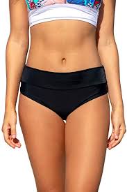 Hapari Black Tummy Tuk Swim Bottom For Women High Waisted