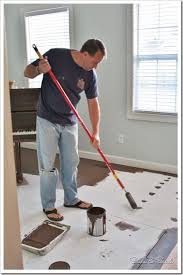 Painting Subfloors Great Temporary Great Solution For Getting Rid Of The Smelly Carpet Until You Can Decide Or Ha Painted Floors Flooring Flooring Inspiration