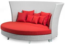 Cuscino schienale alto monoblocco da giardino,poltrona,sedia,acrilico,100x46h4. Casa Padrino Divano Da Giardino Di Lusso Con Sgabello Semicircolare Bianco Rosso 277 X 243 X