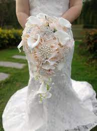 Photo by olivia rae james. Waterfall Pink Wedding Flowers Bridal Bouquets Artificial Pearls Crystal Wedding Bouquets Bouquet De Mariage Rose Wedding Bouquets Aliexpress