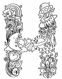 Anyway you have letter h coloring pages and other alphabet. Alphabet H Doodle Art Elephant Bell Drawings Illustration Childrens Art School Artpal