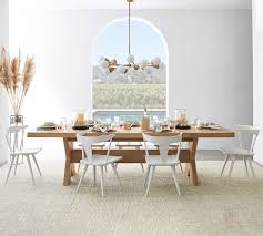 Rustic pine architectural baluster dining room table | farmhouse cottage wood. Buy Modern Farmhouse Extending Dining Table Fog Online Pottery Barn Uae
