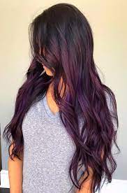 25 Balayage Hair Colors Blonde Brown Caramel Highlights 2021 Balayage Hair Purple Purple Balayage Black Hair Balayage